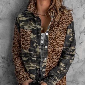 Camo and Leopard Print Jacket